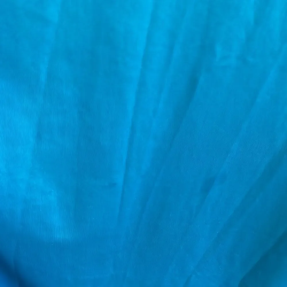 Vtg 70s Formfit Rogers turquoise‎ blue long nylon nightgown with lace details